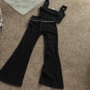 Black Polka Dot Women's workout set